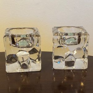 Retired Partylite Glacier Candle Holders